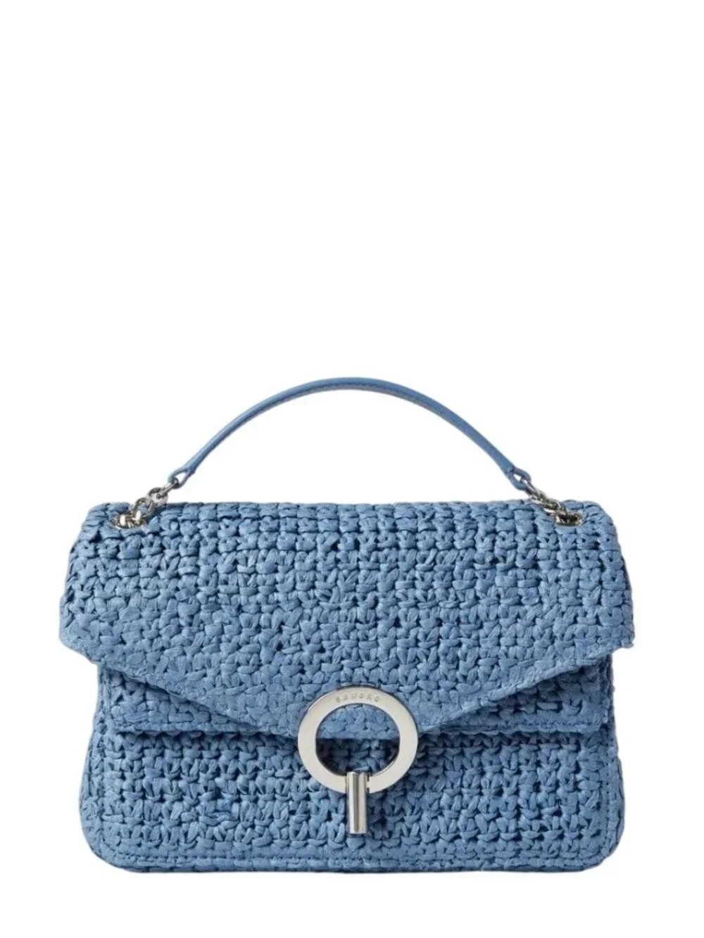 Sandro Raffia YZA Bag in Blue Womens Shoulder Crossbodybag handbag